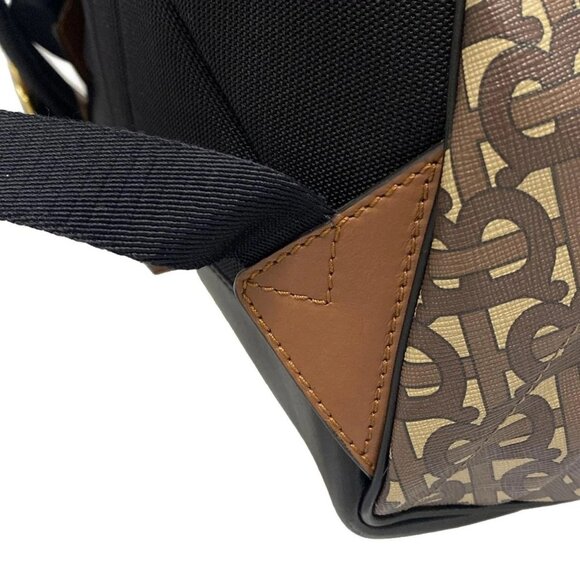 Auth BURBERRY LONDON ENGLAND TB monogram 8021277 Dark Brown White Multi PVC - Picture 9 of 16